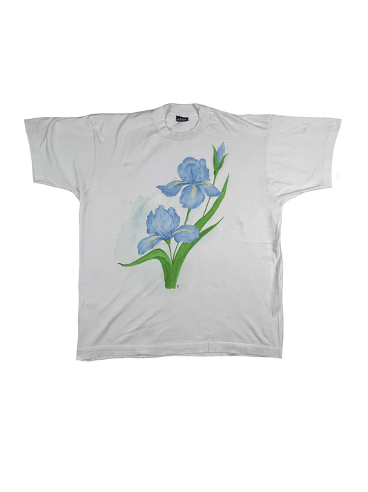 80s Hand Painted Flowers T-Shirt - XL - Lucky AvenueT-Shirt